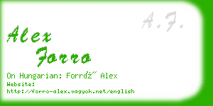 alex forro business card